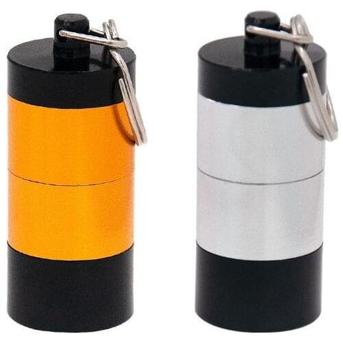 100% New Brand 120 pcs/lots Portable 4 Layers Pill Box Container Metal Pill Cases Jars Storage Holder Keychain