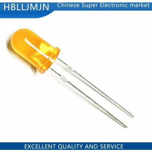 100pcs 5mm LED Orange Light-emitting Diode Feet Long 16-18mm DIP Led Diode Orange Colour