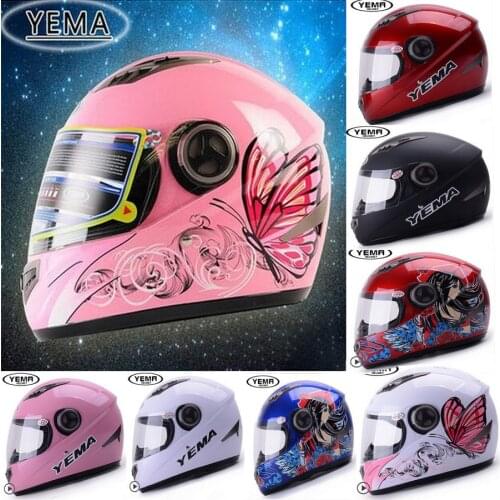 2020 New YEMA YM-827 Full Face Motorcycle Helmet Motorbike helmets Electric bicycle helmet made of ABS and FREE SIZE with scarf