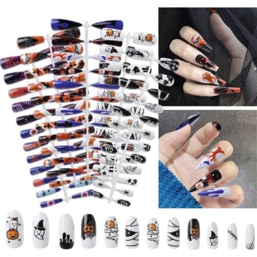 288/240Pcs Professional Fake Nails Long Ballerina Half French Acrylic Nail Tips Press On Nails Full Cover Manicure Beauty Tools