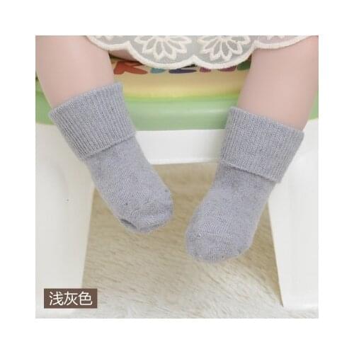 4PAIR/LOT Anyongzu Baby socks wool socks warm socks winter 0-5T loose baby socks solid 6 colors MIX