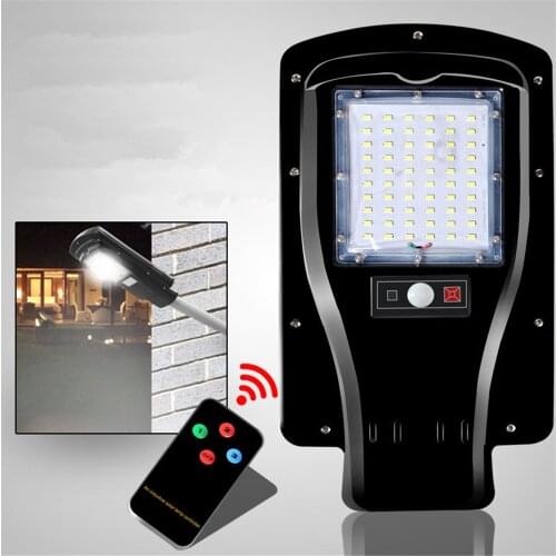 60 LED Remote Control 30W Solar Power LED Street Light Outdoor Road Garden Wall Lamp