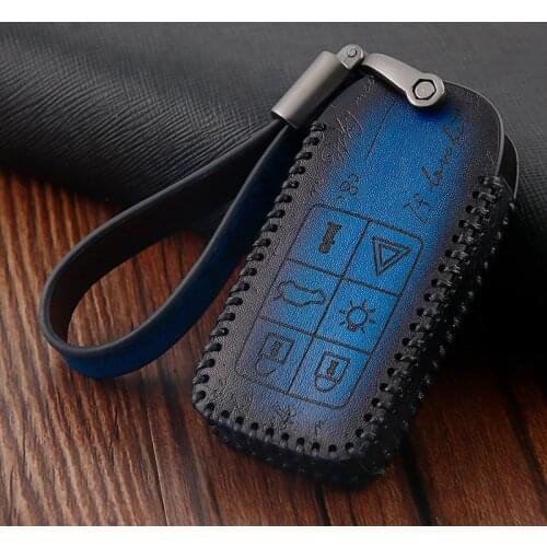 Car Accessories Genuine Leather Car Auto Remote Key Case Cover Holder Skin Shell for Volvo S40 S60 S70 S80 S90 V40 V60 XC60