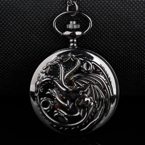 Black Quartz Pocket Watch Game Theme Men Women Necklace Pendant Clock Women Men Gifts CF1259