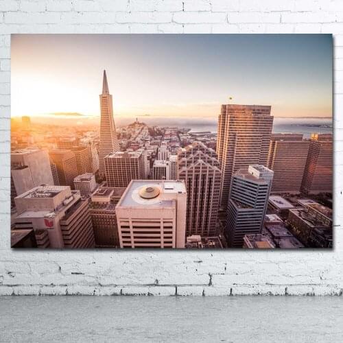 Decorative paintings Cityscape San Francisco Skyscraper Picture Printed Canvas Cloth Wall Art Poster