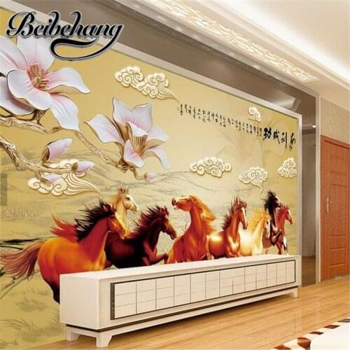 Eibehang Room Living Room Custom Wallpaper 3D Sculpture Magnolia Flower To Success TV Background Wall