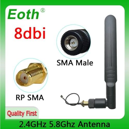 Dual Band 2.4GHz 5GHz 5.8Ghz wifi Antenna 2.4g 8dBi SMA Male Connector wifi 2.4 ghz 5G 5.8G Antena +21cm Pigtail Cable