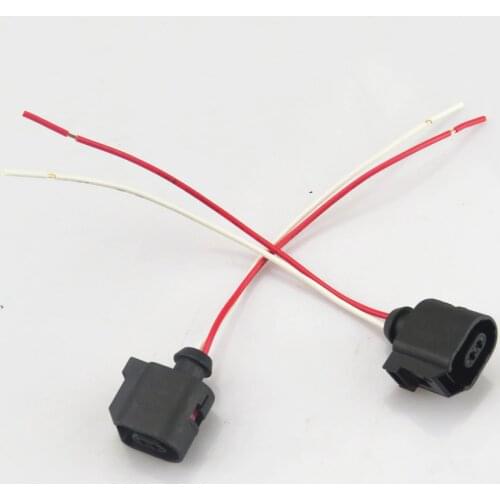 FHAWKEYEQ 2 Pcs 2 Pin ABS Sensor Plug Cable For VW Touran Polo Passat B7 Tiguan Golf MK6 MK7 A4 Q3 Superb Yeti Octavia 6E0973702