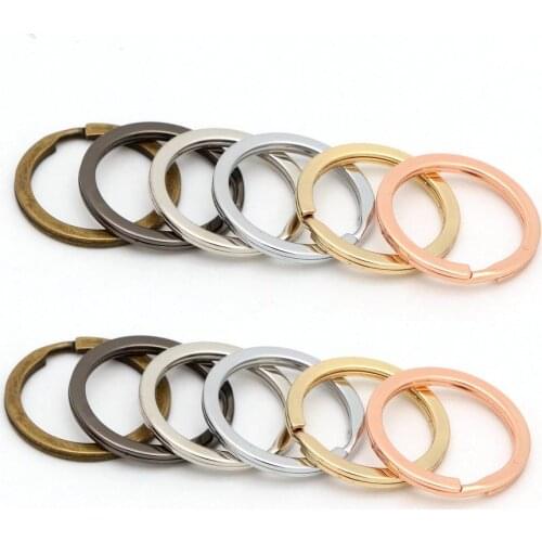 20pcs Round Flat Split Key Ring Key Chain Ring Split Rings Bulk Key Rings Keychain Findings