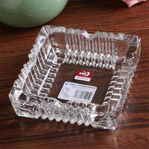 Square Gift Ashtray Creative Crystal Glass Ashtray Office Home Hotel Portable Ashtray