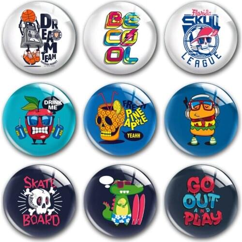 Handmade Cartoon monstrosity summer Round photo glass cabochons demo flat back DIY collier jewlery Making findings accessory