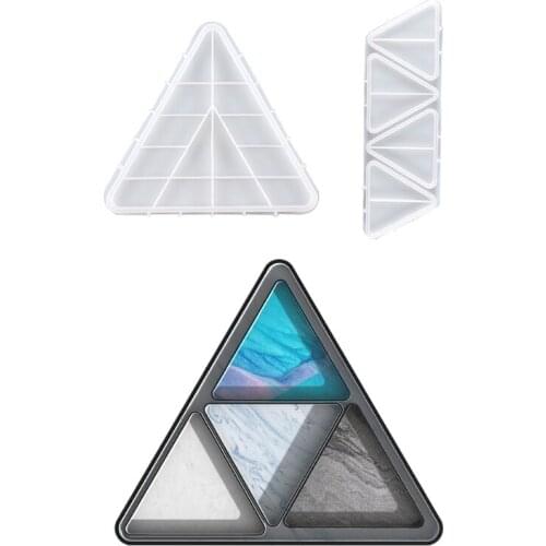 Multi-purpose Triangle Platter Epoxy Resin Mold Fruit Nut Storage Tray Silicone Mould DIY Crafts Home Decorations Casting Tools