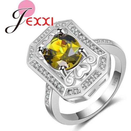 Fashion OL Office Style Finger Ring Shiny Zircon Silver Jewelry Pretty Good Quality Wedding Ring Men Women