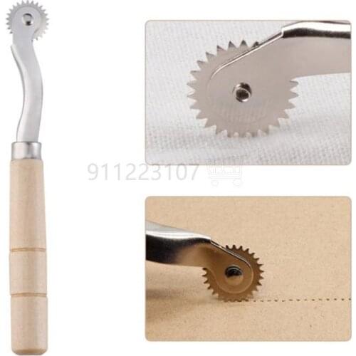 New 1PC High Quality Sewing Tool Kit With Wood Handle Practical Serrate Edge Pattern Tracer Tracing Wheel Tailor Stitch Marker