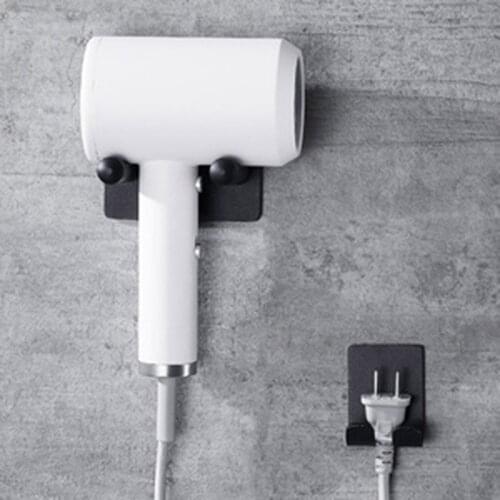 Hair Dryer Holder,Aluminum Alloy Bathroom Wall Mount Adhesive for Dyson Rack Organizer Compatible with Most Hair Dryers