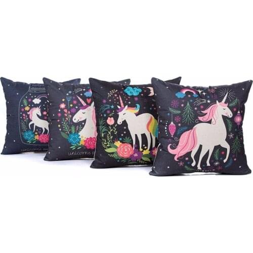New cartoon unicorn quilt cover cushion cover pillowcase pillowcase cute home sofa car cushion cover