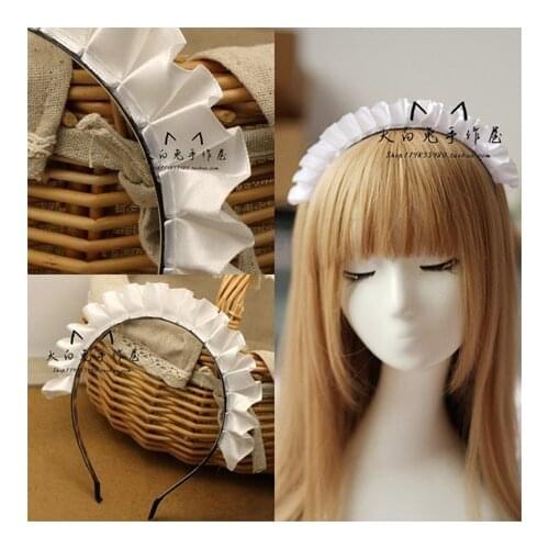 Cute Handmade Lolita Adorable Girls Accessories Maid Cosplay KC Headband Meng Niang Hair Band Handwork Hair Ornaments Cosplay