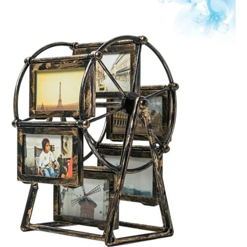 Ferris Wheel Photo Frame Retro Rotary Windmill Beautiful Picture Frame Desktop Ornament for Home (4" Without Photos)