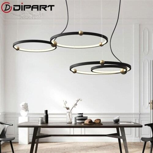 Postmodern LED Luxury pendant lights Brief New Nordic Style Art hanglamp Creative ring Living Room lustre pendant lamp lighting