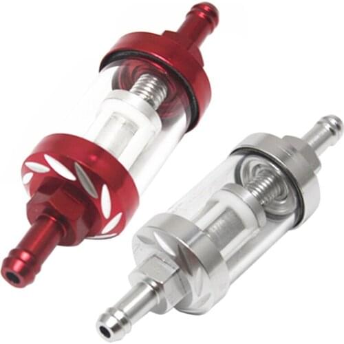 Aluminum Alloy Glass Motorcycle Gas Fuel Gasoline Oil Filter Moto Accessories For Atv Dirt Pit Bike Motocross