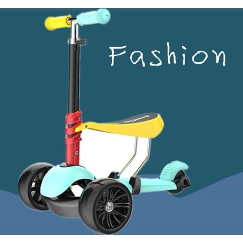 3 In 1 Can Ride Skate Childrens Scooters 3 Wheels Balance Bike Flash 1-2 Year Old Tricycle Skater 6 Years Old Skate Toy Car