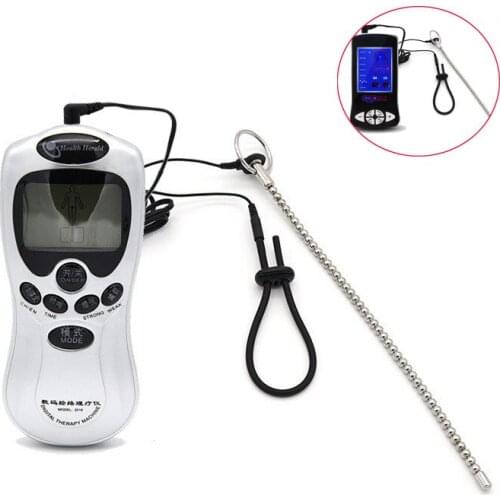 Long Beads Penis Plug Urethral Catheter Electro Stimulation Penis Rings no Condoms Male Electric Shock Urethral Plug For Man