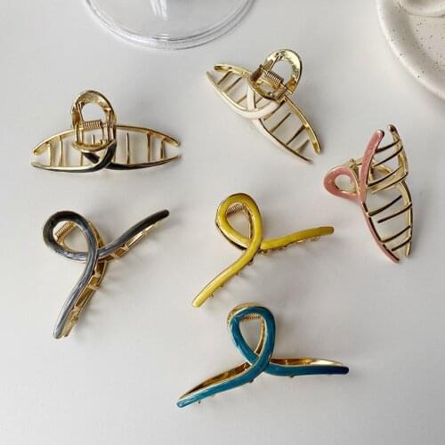 Vintage Cross Metal Hairpin for Women Fashion Geometric Hollow Hair Accessories