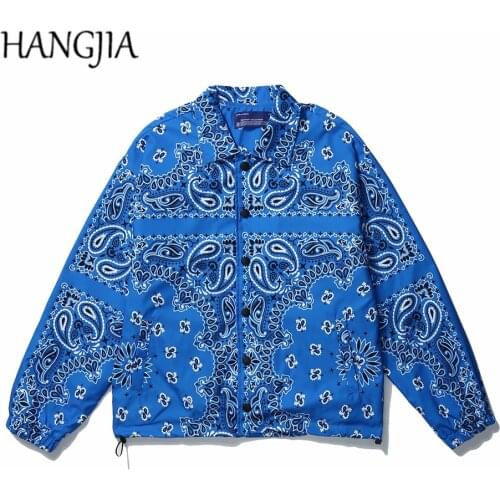 Cashew Print Vintage Coach Jacket 2020 Paisley Floral Windbreaker Thin Hip Hop Streetwear Mens Coach Jacket Red Blue Black