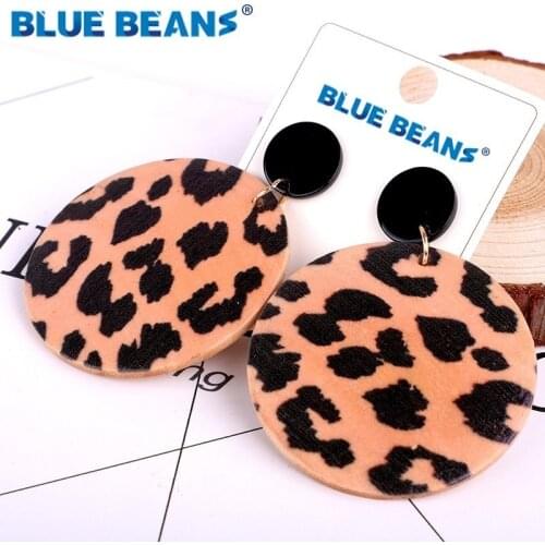 Leopard Earrings Bohemian Long Drop Dangle Tassel Earrings Women Jewelry Trendy statement Vintage large Jewelry Handmade fashion