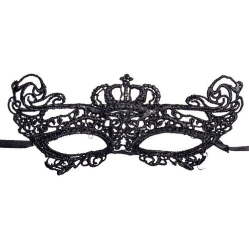 Women Sexy Venetian Lace Crown Flower Masks Christmas Halloween Masquerade Cosplay Prom Female Masque Girls Party Dance Headwear