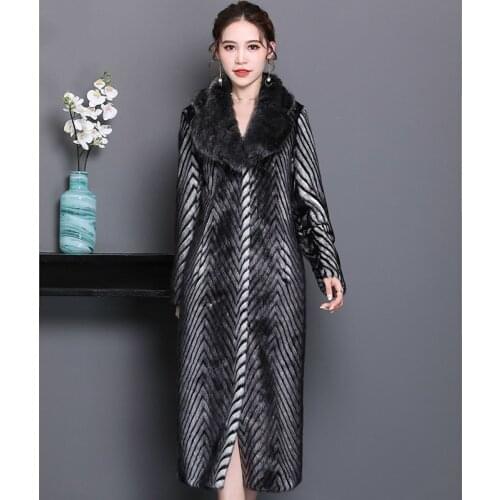 Faux Mink Fur Coat Female Jacket Autumn Winter Coat Women Clothes 2020 Vintage Warm Long Tops Plus Size Fourrure Femme ZT4780