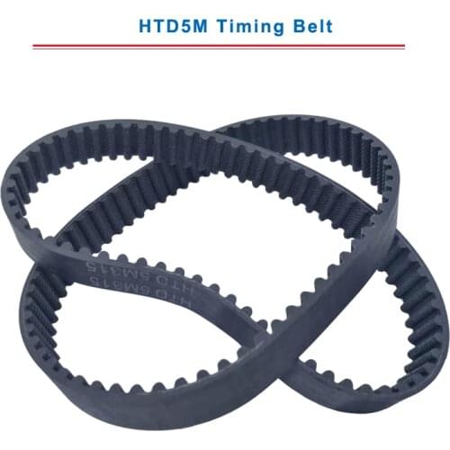 Timing belt HTD5M length-360/365/370/375/380/385/390/395mm circle-arc teeth belt width 15/20/25/30 mm teeth pitch 5mm
