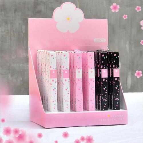 1PC Creative cherry blossom style gel pen girl cute romantic black pen powder cute flowers on the pen office and school supplies