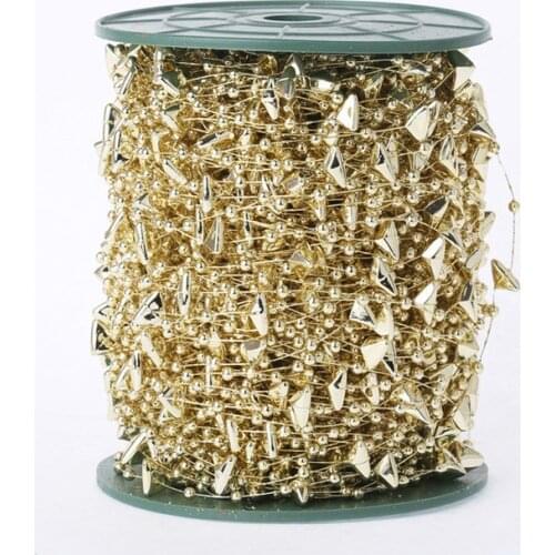 10 Yards Triangle Fishing Line Artificial Pearls Flower Beads Chain Garland Flowers Wedding Party Decoration Diy Accessories