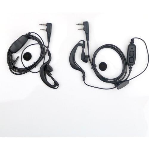 2Pcs PTT Mic Earpiece Covert Acoustic Dual PTT Earpiece for BAOFENG UV-82 UV-82HP UV-8HX GT-5TP Plus UV 82
