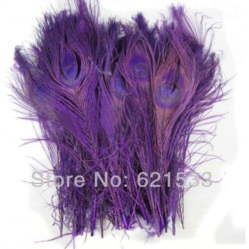 50PCS/LOT Purple colour Dyed Peacock Tail Feathers 10-12inch 25-30cm FREESHIPPPING