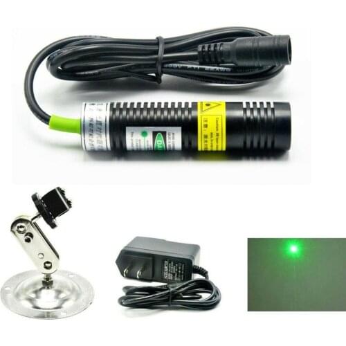 532nm 50mW Green Bright Focus Dot Laser Diode Module 5V Adapter Adjustable Holder