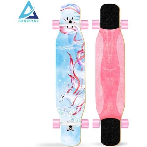 AddFun New Style 4 Wheels Longboard Skateboard Landskate for Professional Adult High Elasticity Stability Bracket Street Fashion