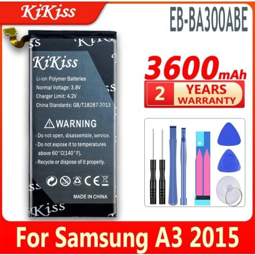 KiKiss 3600mAh Battery EB-BA300ABE For Samsung Galaxy A3 2015 A300 SM-A300F SM-A300FU A3000 A3009 A300X