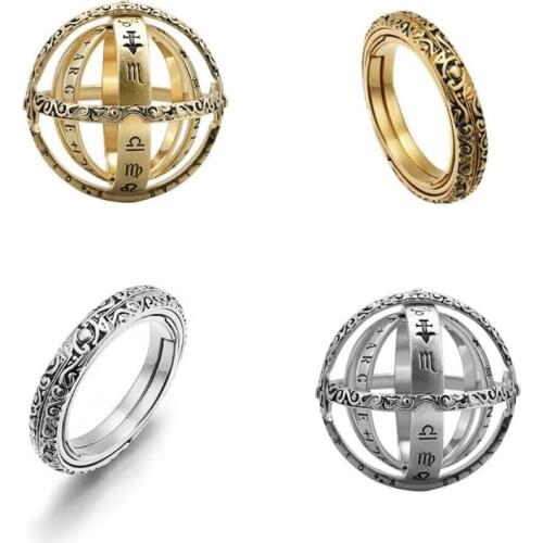 Astronomical Sphere Ball Ring Foldable Cosmic Finger Ring Band Fashion Jewelry