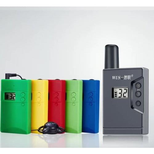 Wireless tour guide system walkie talkie one set 2 transmitter with 60 receivers /audio guides for hajj