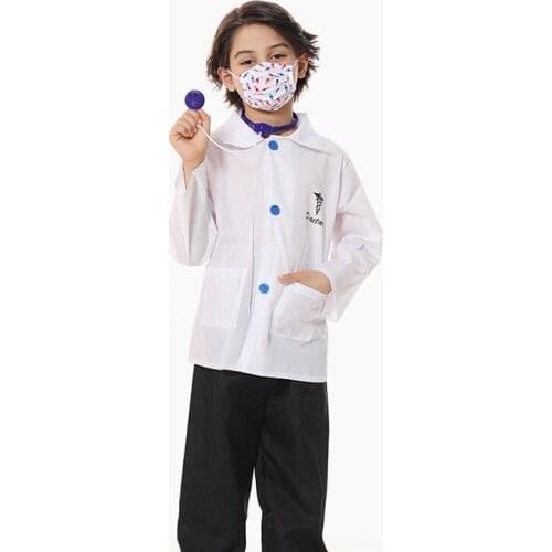 Kids Purim Unisex Kids Doctor Veterinary Costume Surgeon Dr Uniform Toys Costume 3-9 years