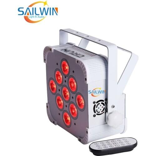 TA-X FREE 9x18W Battery Powered Wireless DMX Wifi Remote Led Wedding Uplight RGBWA UV 6in1 LED Par Light 9600MAH Disco Stage