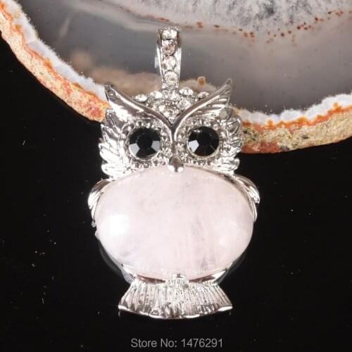 Hot !!! 46x25MM Natural Rose Pink Quartz Oval Beads Pendant 1PCS Best Gift