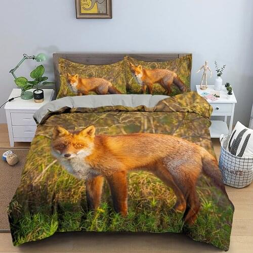 3D Bedding Sets Animal Fox Duvet Quilt Cover Set Comforter Bed Linen Pillowcase King Queen Size Home Textiles