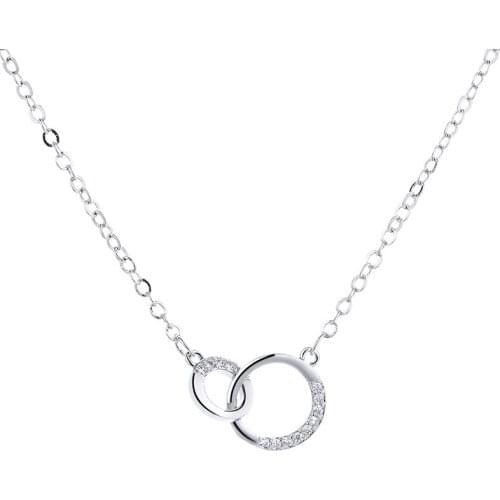 Minimalist Geometric 925 Sterling Silver Shiny Zircon Pendants Necklace for Women Jewelry Clavicle Chain choker collier Female