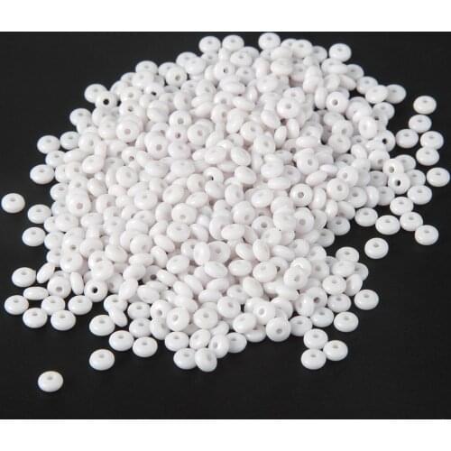 Wholesale 300pcs/lot White Flat Round 4mm Acrylic Rondelle Spacer Beads with hole for DIY Bracelets Jewelry Making Materails