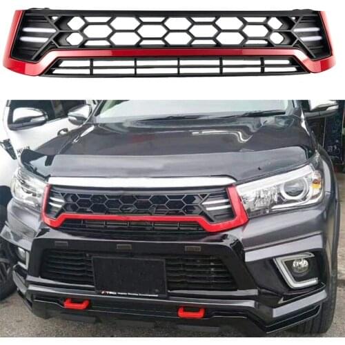 Fit for Toyota Hilux Revo 2016-2020 Accessories Front racing Grill with LED Raptor Grille Cover Black Raptor Grille