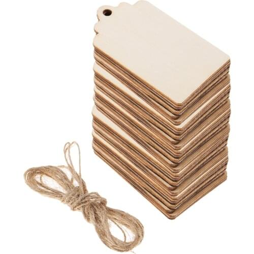 50x Natural Wooden Christmas Wish Tree Pendant Gift Tags Label Message Board