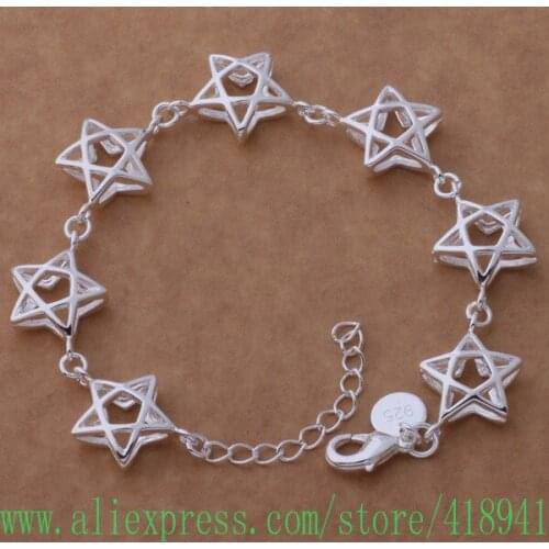 Silver Plated bracelet, Silver Plated fashion jewelry All big five-pointed star /ecgamtna bdiajupa AH161